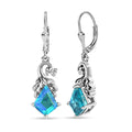 Paraiba Pfau Triplett Quarz Ohrringe - 4,70 ct.