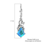 Paraiba Pfau Quarz Triplette  Ohrringe, 925 Silber platiniert, ca. 4.70 ct