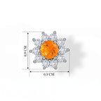 Feueropal, Weißer Zirkon Ohrringe 925 Silber ca. 0.96 ct