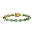 Smaragd-Triplette-Quarz Armband ca. 19 cm 925 Silber vergoldet ca. 24.86 ct