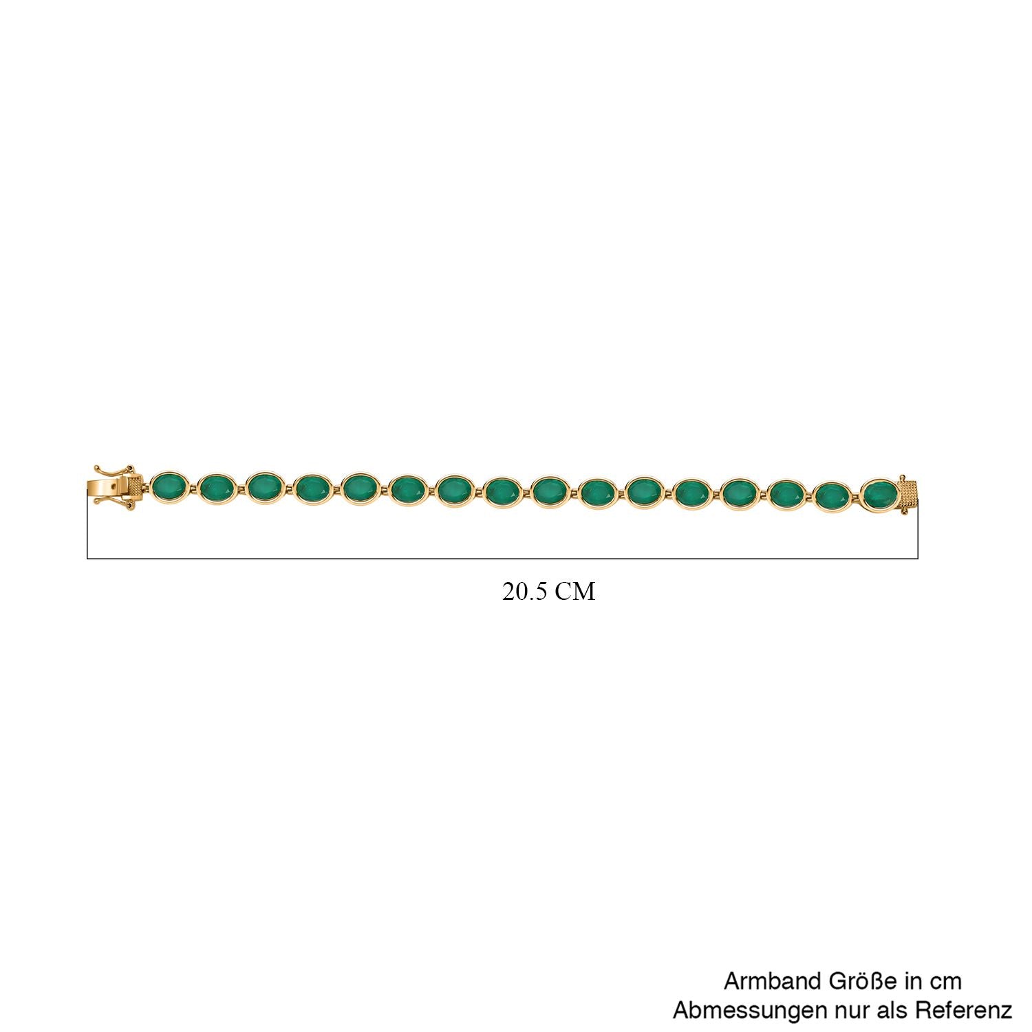 Smaragd-Triplette-Quarz Armband ca. 19 cm 925 Silber vergoldet ca. 24.86 ct