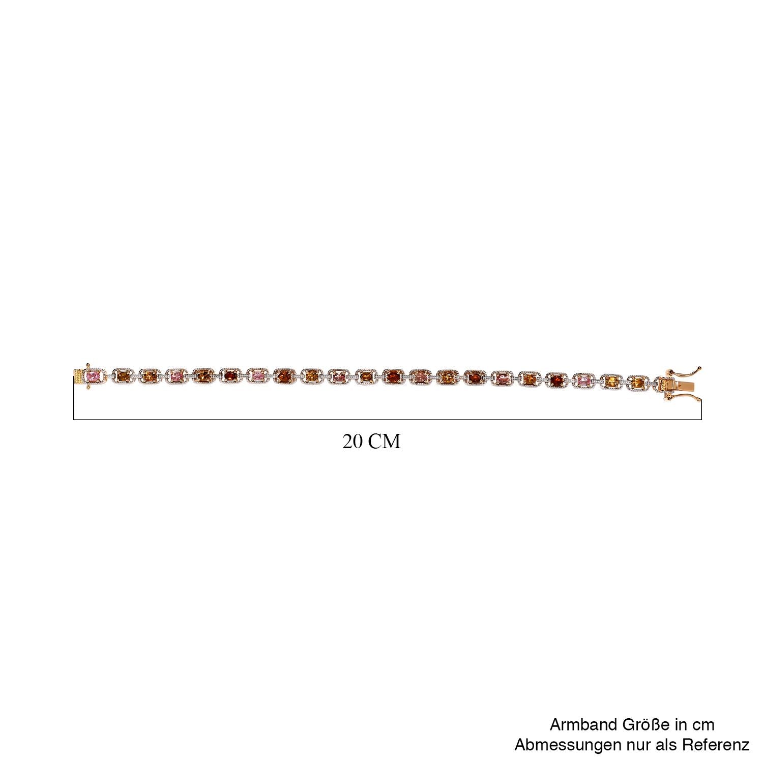 Mehrfarbiges Turmalin Armband, ca. 19 cm, 925 Silber vergoldet, ca. 3.70 ct