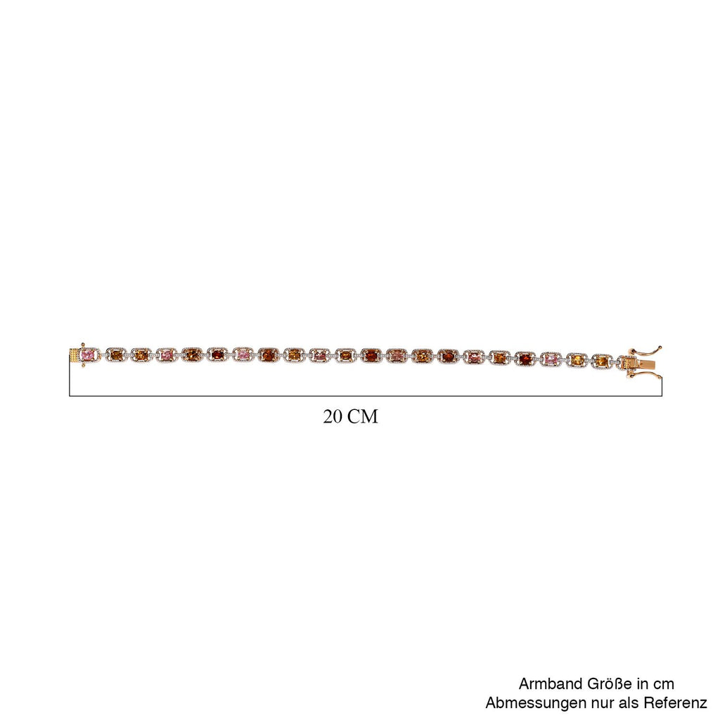Mehrfarbiges Turmalin Armband, ca. 19 cm, 925 Silber vergoldet, ca. 3.70 ct