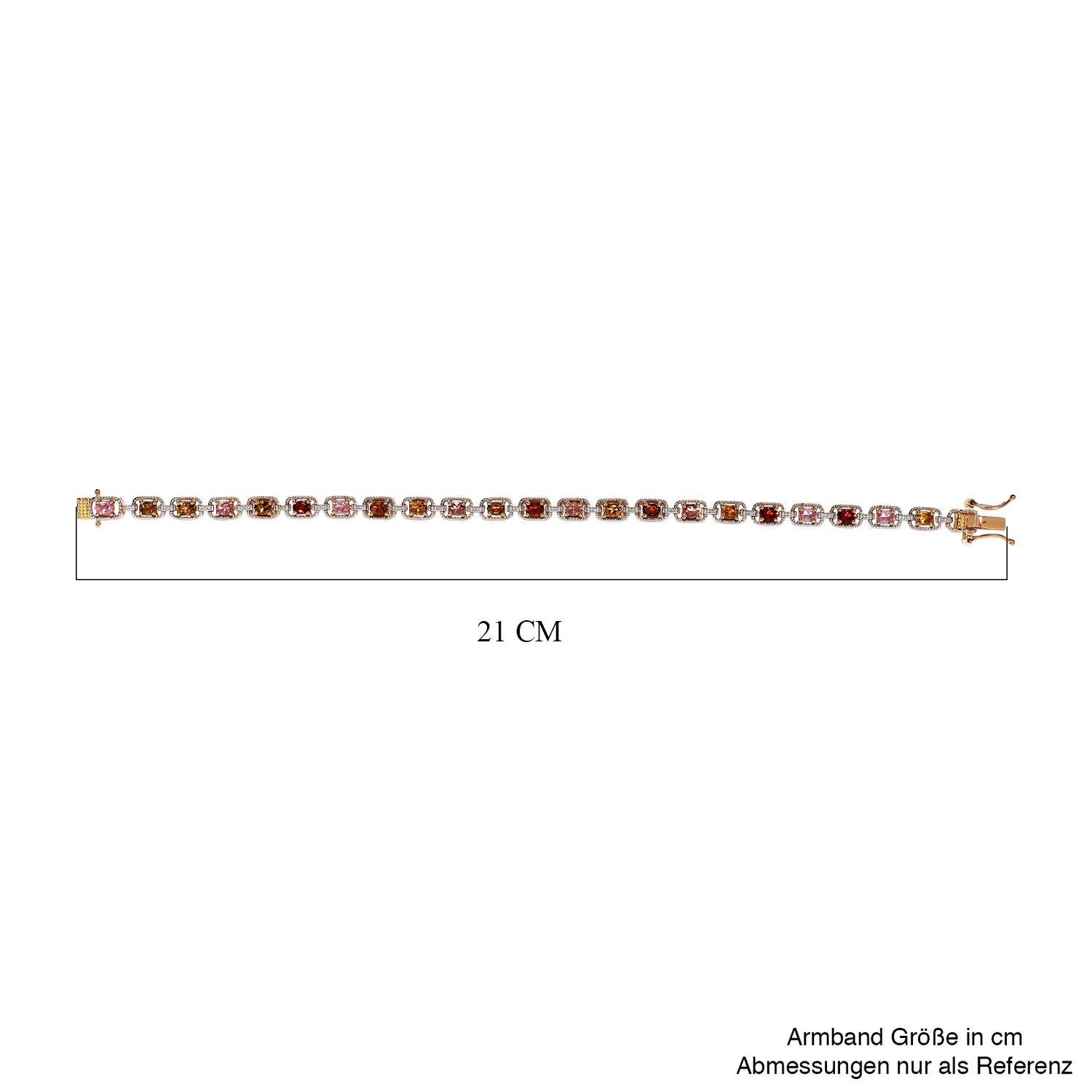 Mehrfarbiges-Turmalin Armband ca. 20 cm 925 Silber vergoldet ca. 4.05 ct