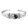 Weißer Büffel Armreif ca. 19 cm 925 Silber ca. 12.83 ct