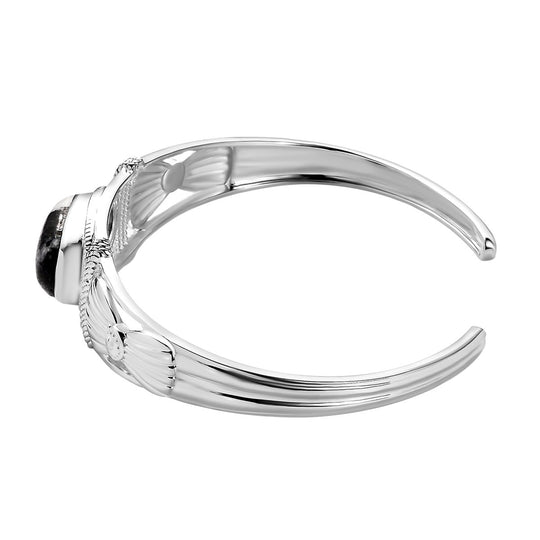 Weißer Büffel Armreif ca. 19 cm 925 Silber ca. 12.83 ct