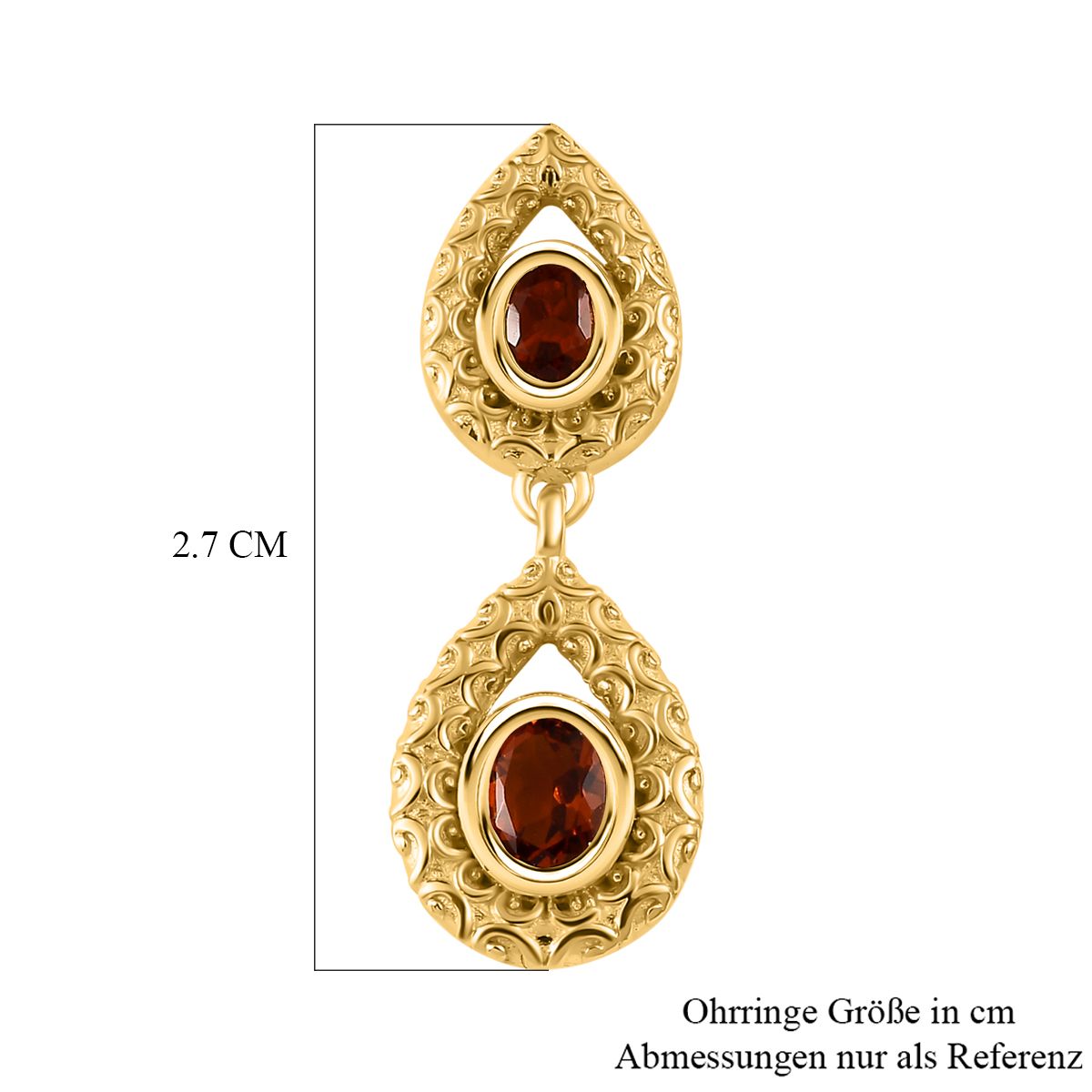 AA Madeira Citrin Ohrringe 925 Silber vergoldet ca. 0.97 ct