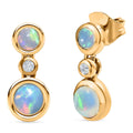 Natürliche, äthiopische Welo Opal und Zirkon-Ohrringe - 1,70 ct.