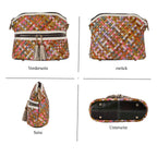 Chaos by Elsie - 100% gewebter Echtleder Crossbody Tasche mit RFID schutz, 25x21x10 cm, Beige