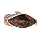 Chaos by Elsie - 100% gewebter Echtleder Crossbody Tasche mit RFID schutz, 25x21x10 cm, Beige
