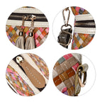 Chaos by Elsie - 100% gewebter Echtleder Crossbody Tasche mit RFID schutz, 25x21x10 cm, Beige