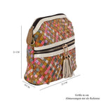 Chaos by Elsie - 100% gewebter Echtleder Crossbody Tasche mit RFID schutz, 25x21x10 cm, Beige