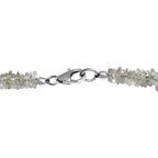 Grüner Amethyst Halskette, ca. 50 cm, 925 Silber, ca. 137.00 ct