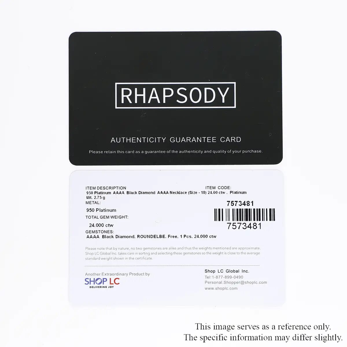Rhapsody Schwarzer Diamant AAAA Halskette ca. 45 cm 950 Platin ca. 24,00 ct.