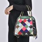Chaos by Elsie - 100% Echtleder Patchwork Tasche mit RFID schutz, 31x28x12 cm, Patchwork