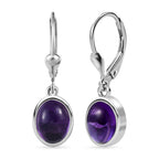 Afrikanischer Amethyst Ohrringe, 925 Silber platiniert ca. 4.00 ct