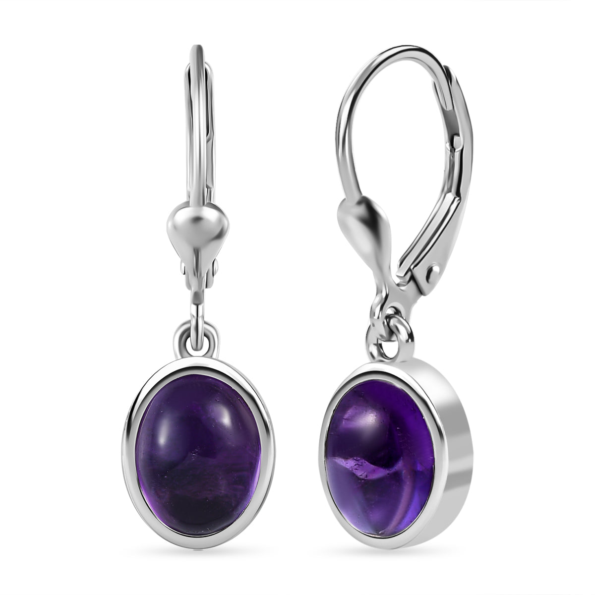 Afrikanischer Amethyst Ohrringe, 925 Silber platiniert ca. 4.00 ct