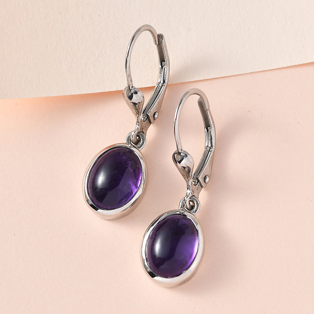 Afrikanischer Amethyst Ohrringe, 925 Silber platiniert ca. 4.00 ct