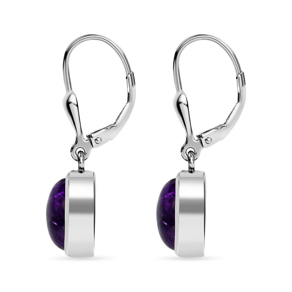 Afrikanischer Amethyst Ohrringe, 925 Silber platiniert ca. 4.00 ct