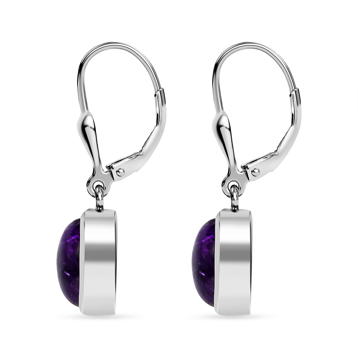 Afrikanischer Amethyst Ohrringe, 925 Silber platiniert ca. 4.00 ct