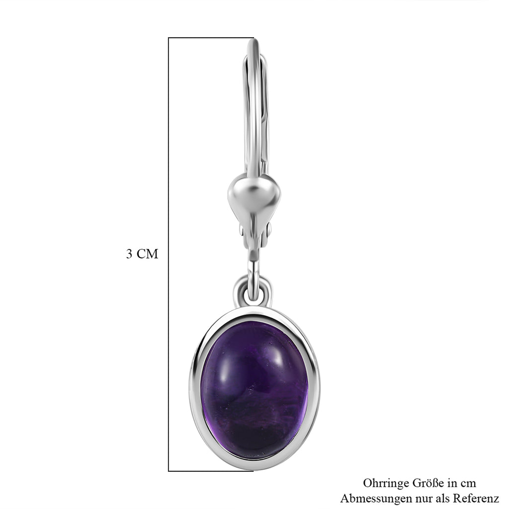 Afrikanischer Amethyst Ohrringe, 925 Silber platiniert ca. 4.00 ct