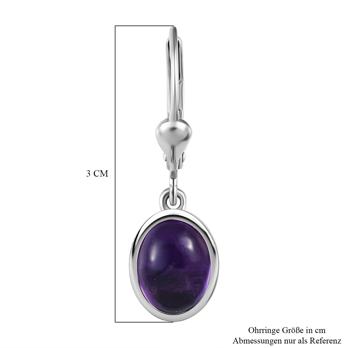 Afrikanischer Amethyst Ohrringe, 925 Silber platiniert ca. 4.00 ct