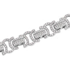 Weißer Kristall Armband, ca. 20 cm, silberfarben