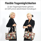 Chaos by Elsie:, Echte Leder-Tasche mit Regenbogen-Mattwebmuster und RFID-Schutz, 35x1524cm