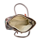 Chaos by Elsie:, Echte Leder-Tasche mit Regenbogen-Mattwebmuster und RFID-Schutz, 35x1524cm