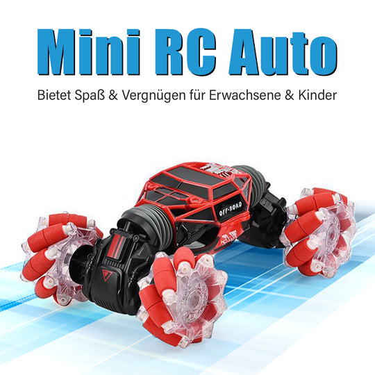 Mini-RC-Auto aus ABS, 2.4G, Vollantrieb mit Doppelfernsteuerung, Li-Po 14500/500mAh 3.7V, Musik und Radlicht, 25.5x15x7 cm