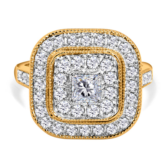 New York Kollektion -Weißer Diamant Ring, I1-I2 G-H, 585 Gelbgold (Größe 19.00) ca. 1.25 ct