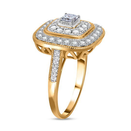 New York Kollektion -Weißer Diamant Ring, I1-I2 G-H, 585 Gelbgold (Größe 19.00) ca. 1.25 ct