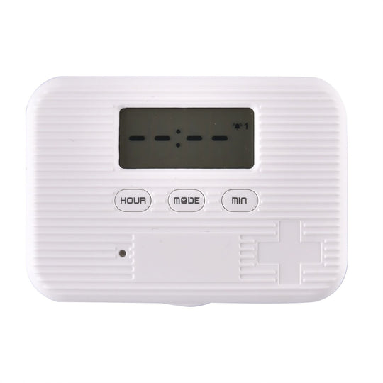 6-Fach Pillendose mit Timer, 9.5x6.5x2cm, Weiß