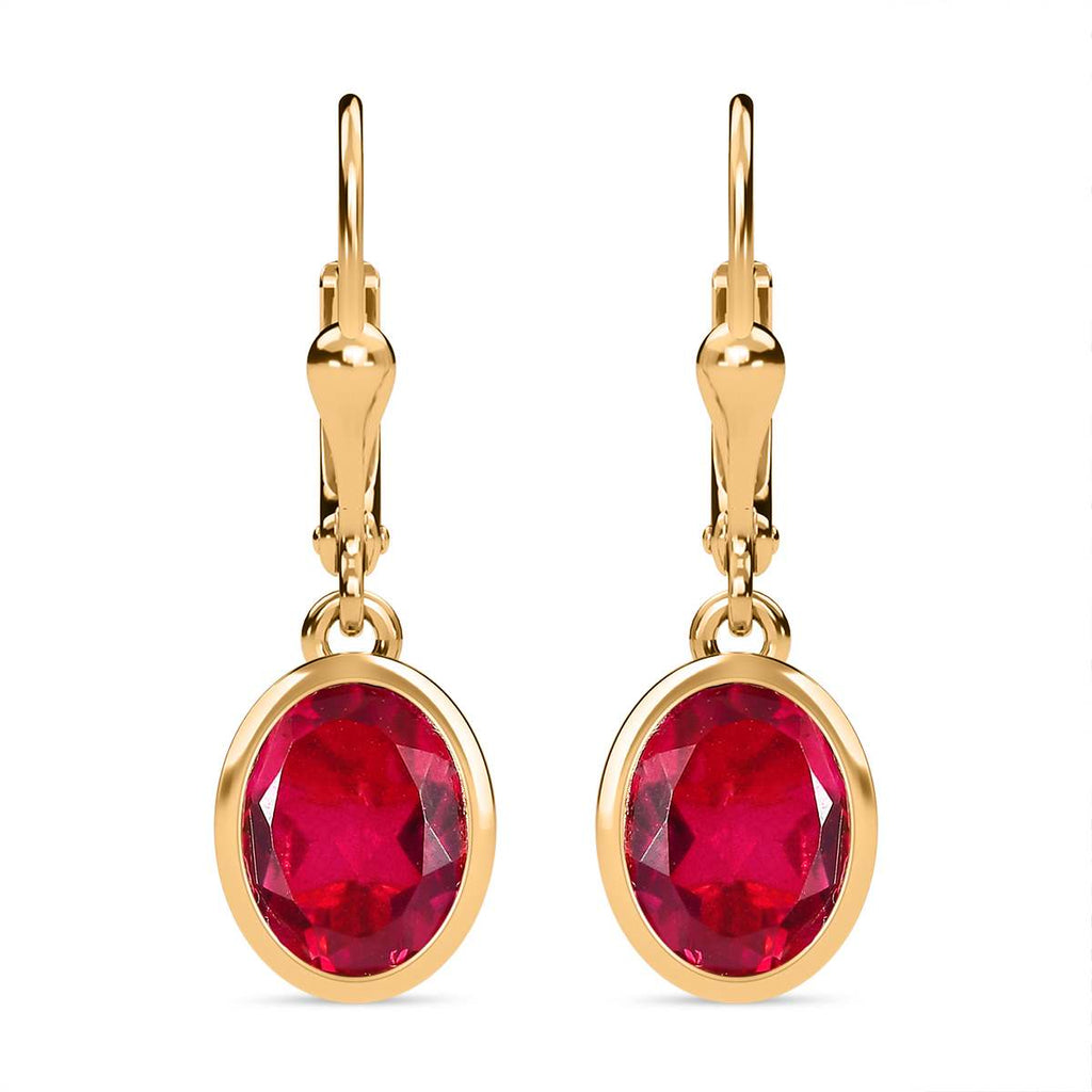 Magenta Rosa Triplet Quarz Ohrringe, 925 Silber vergoldet ca. 4.25 ct