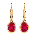 Magenta Rosa Triplet Quarz Ohrringe, 925 Silber vergoldet ca. 4.25 ct