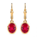 Magenta Rosa Triplet Quarz Ohrringe, 925 Silber vergoldet ca. 4.25 ct