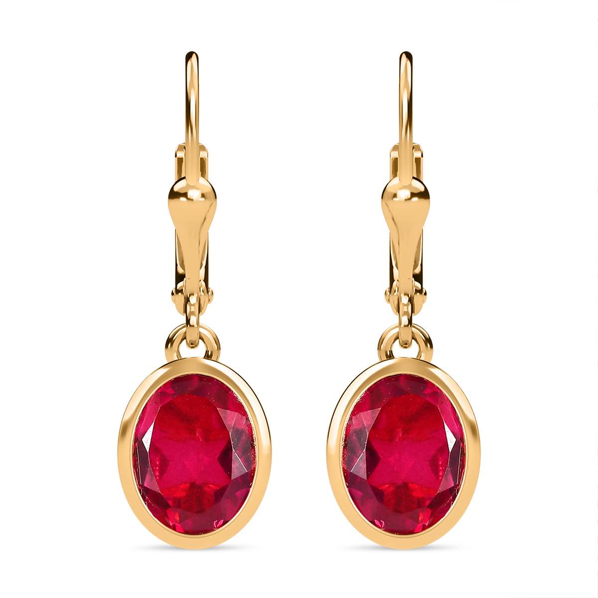 Magenta Rosa Triplet Quarz Ohrringe, 925 Silber vergoldet ca. 4.25 ct