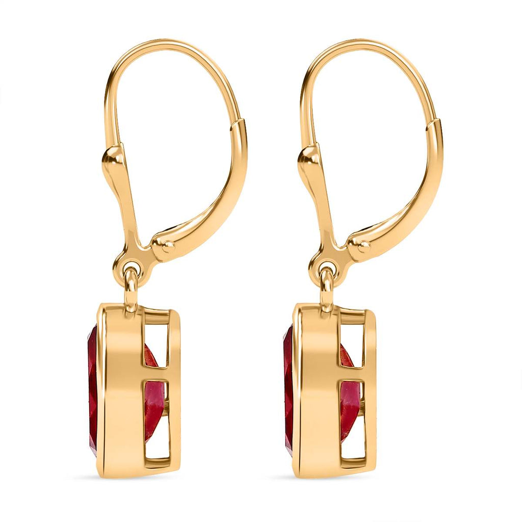 Magenta Rosa Triplet Quarz Ohrringe, 925 Silber vergoldet ca. 4.25 ct