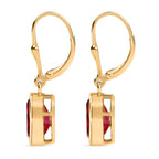 Magenta Rosa Triplet Quarz Ohrringe, 925 Silber vergoldet ca. 4.25 ct