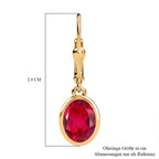 Magenta Rosa Triplet Quarz Ohrringe, 925 Silber vergoldet ca. 4.25 ct