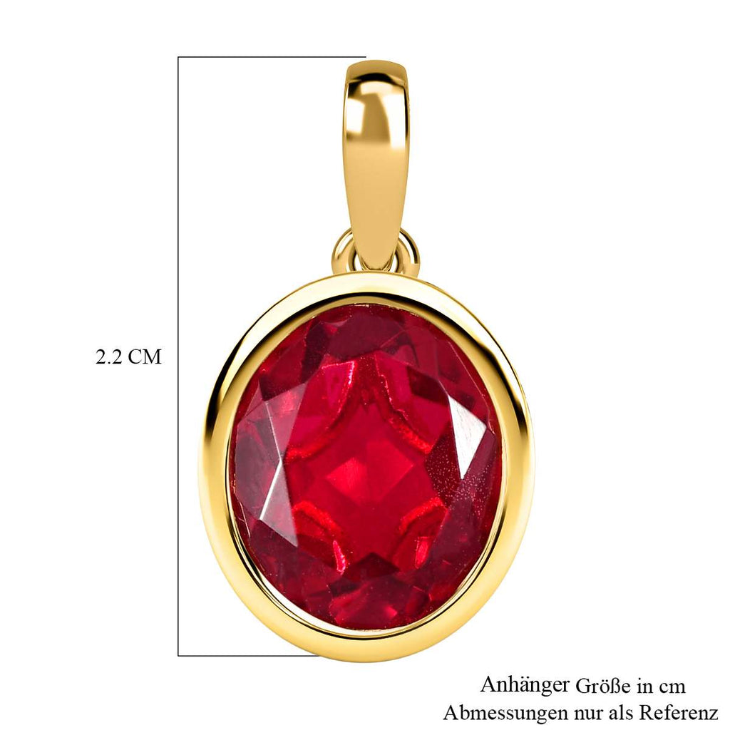 Magenta Rosa Quarz Triplette Anhänger, 925 Silber vergoldet ca. 5.25 ct