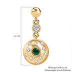 AAA Smaragd, Weißer Zirkon Ohrringe, 925 Silber Gelbgold Vermeil, ca. 0.65 ct