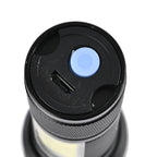 Vielseitige Multifunktions-LED-Taschenlampe mit COB-Seitenlicht, Zoom, Wasserdicht, 1200mAh Akku, Typ-C USB