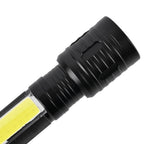 Vielseitige Multifunktions-LED-Taschenlampe mit COB-Seitenlicht, Zoom, Wasserdicht, 1200mAh Akku, Typ-C USB