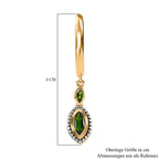 Natürlicher Chromdiopsid Ohrringe, 925 Silber vergoldet ca. 0.92 ct
