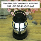 Tragbare Campinglaterne mit LED Beleuchtung, 360-Grad-Abdeckung, 2 Farbtemperaturen, batteriebetrieben