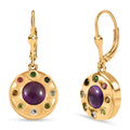 Afrikanische Amethyst und mehrfarbige Turmalin-Ohrringe - 5,33 ct.