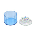 Deko Vorratsglas aus Kristallglas mit Lotusblüte Deckel, blau