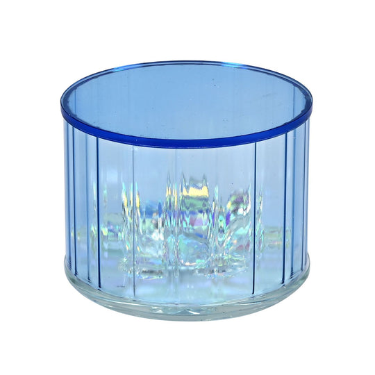 Deko Vorratsglas aus Kristallglas mit Lotusblüte Deckel,10x10x10cm, blau