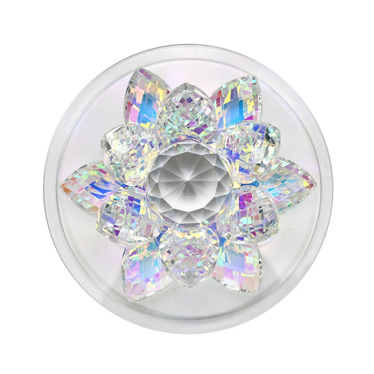 Deko Vorratsglas aus Kristallglas mit Lotusblüte Deckel,10x10x10cm, blau